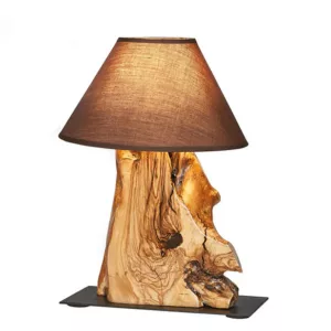 Лампа настольная прикроватная из массива оливы