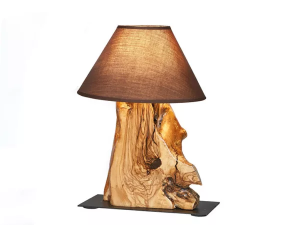 Лампа настольная прикроватная из массива оливы