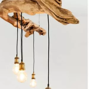 Лампа подвесная барная из ветки оливы