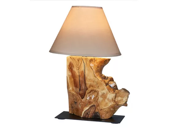 Лампа настольная, прикроватная из оливы